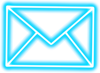 Blue neon mail envelope